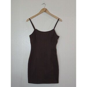 H&M Divided Mini Dress Womens Size Small Sleeveless Brown Denim